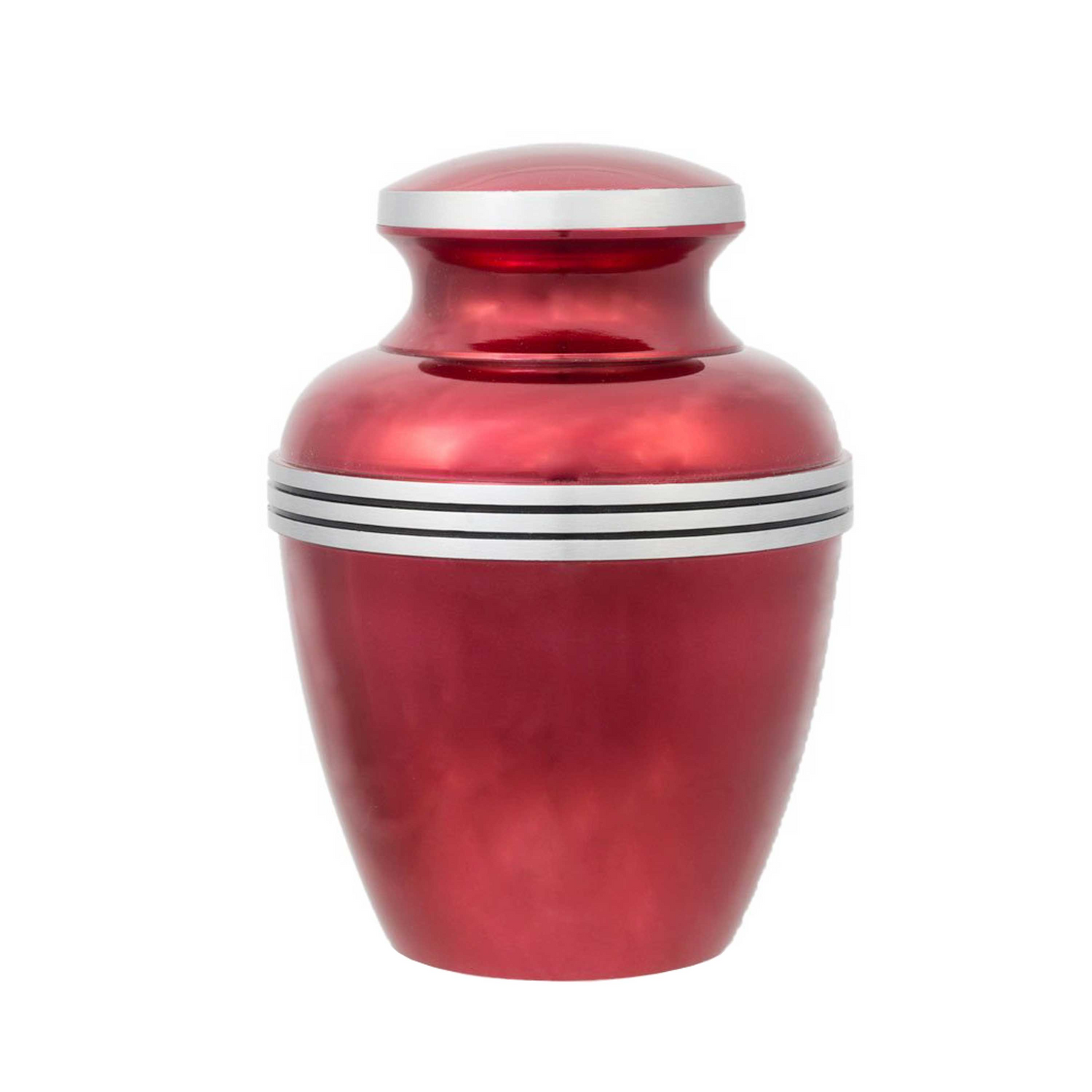 Carmelian Red Avalon with Three Black Striped Cremation Urn for Human Ashes