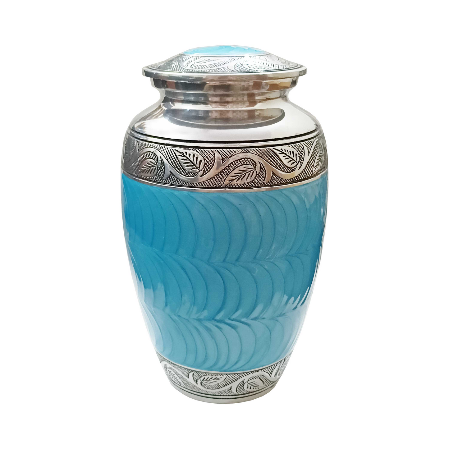 Light Blue Waves Classic Cremation Urn for Human Ashes