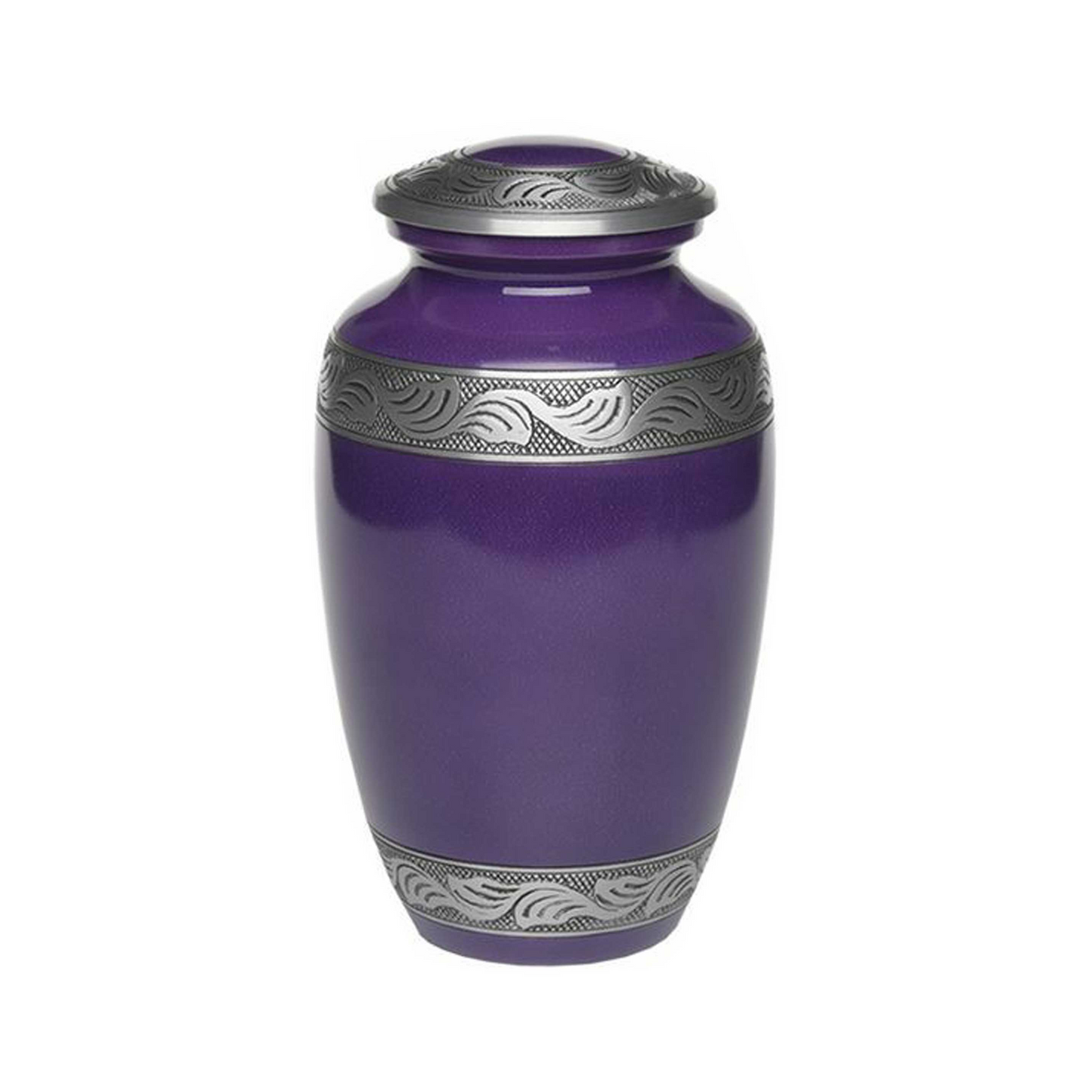 Glossy Purple Cremation Urn for Human Ashes
