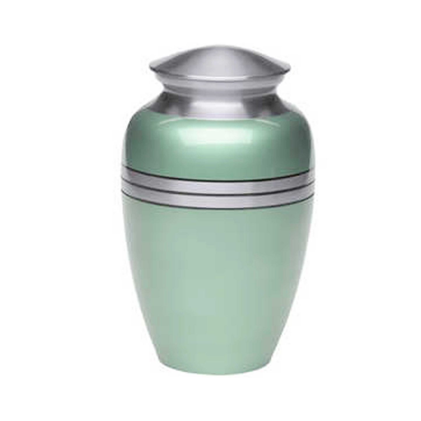 Three Striped Green Classic Cremation Urn for Human Ashes