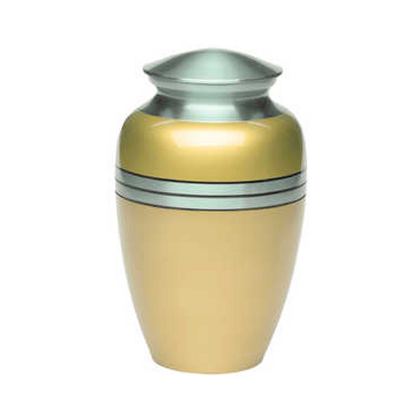 Three Striped Yellow Classic Cremation Urn for Human Ashes