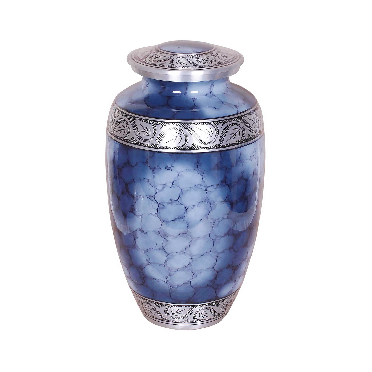 Blue Clouds Engraved Classic Cremation Urn for Human Ashes