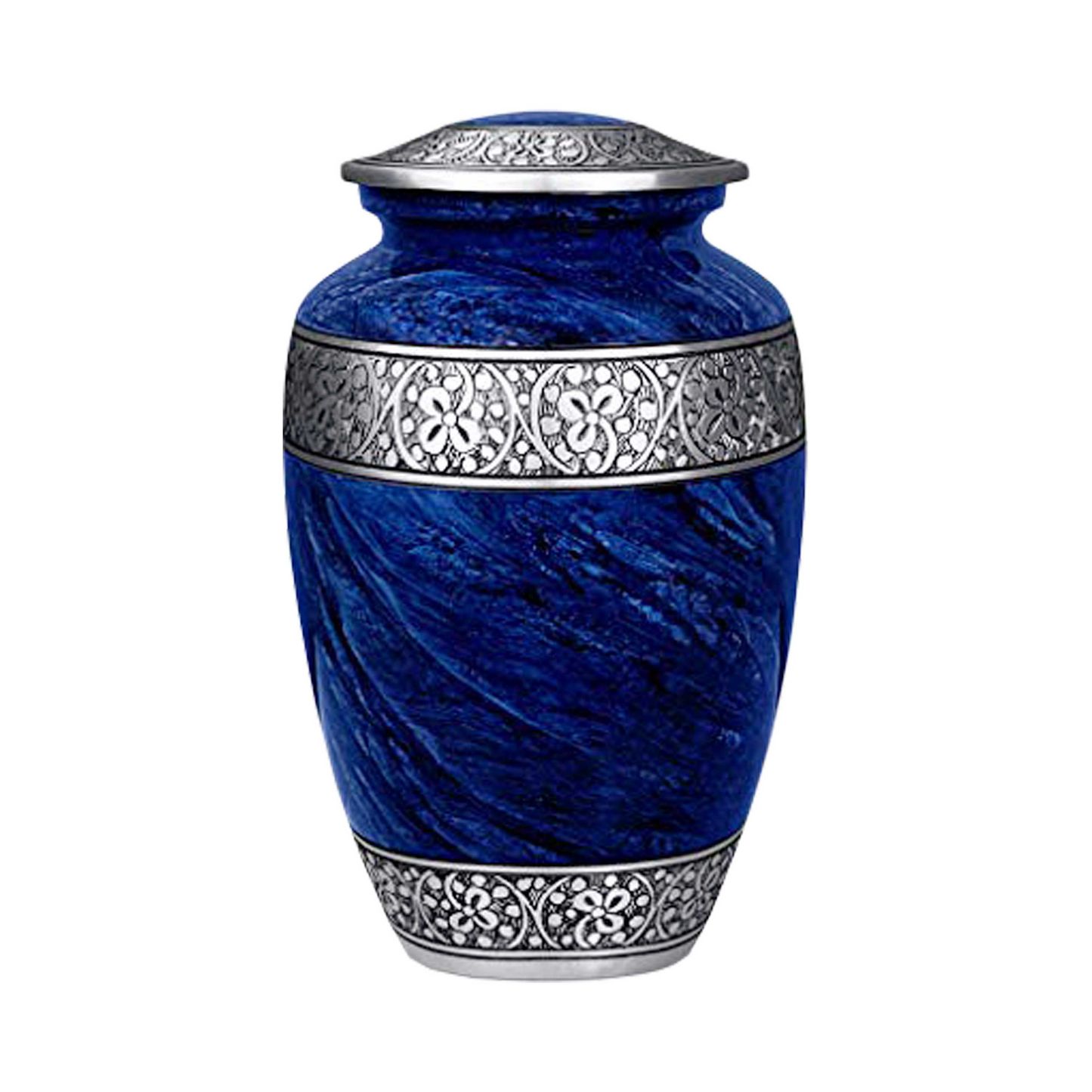 Dark Blue Solid Stone Classic Cremation Urn for Human Ashes