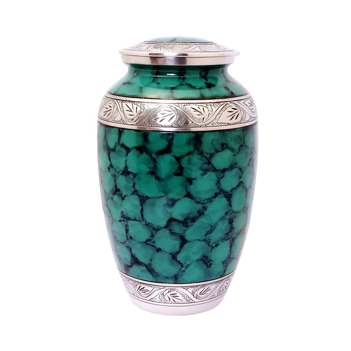 Teal Clouds Engraved Classic Cremation Urn for Human Ashes