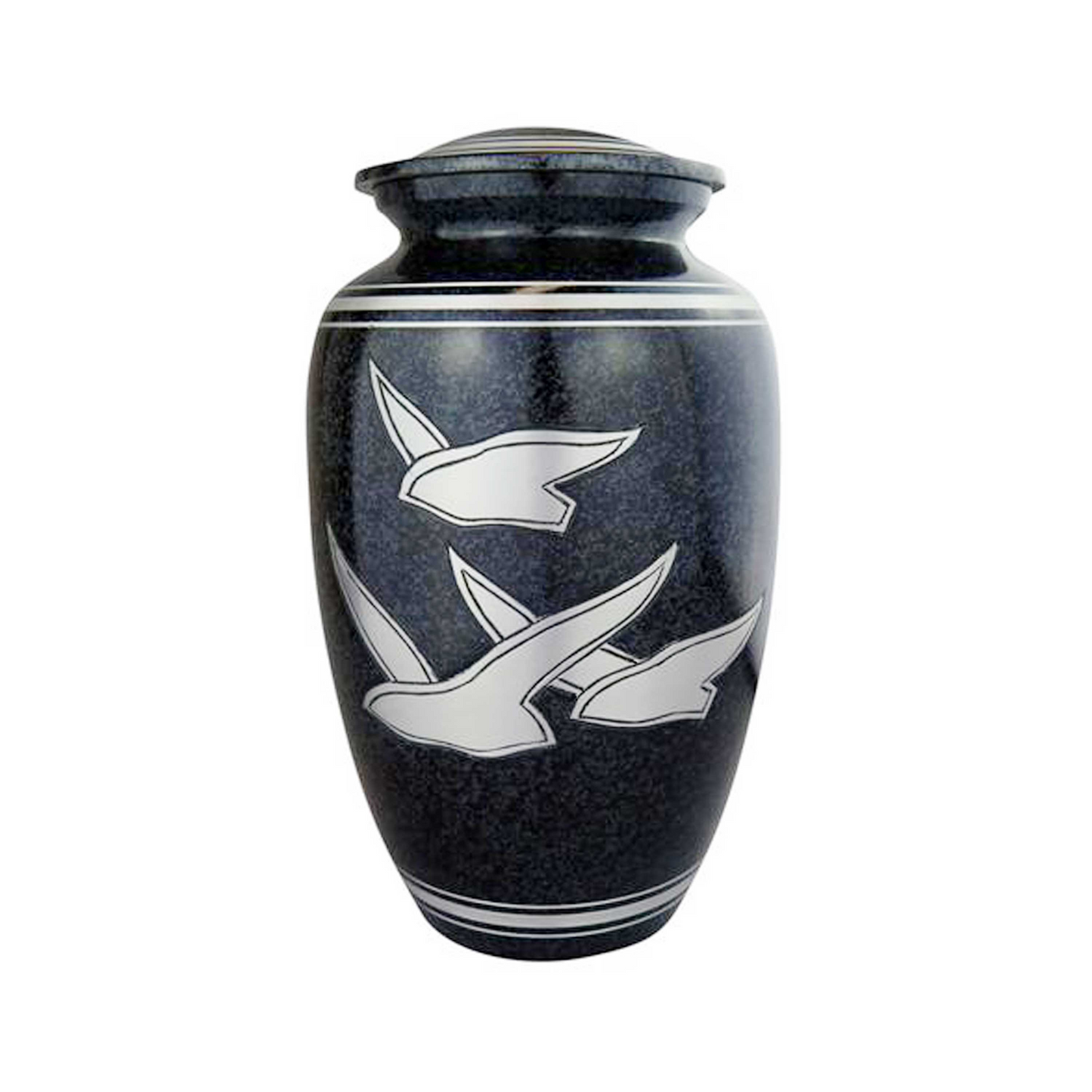 Unreal Soaring Birds Black Classic Cremation Urn for Human Ashes