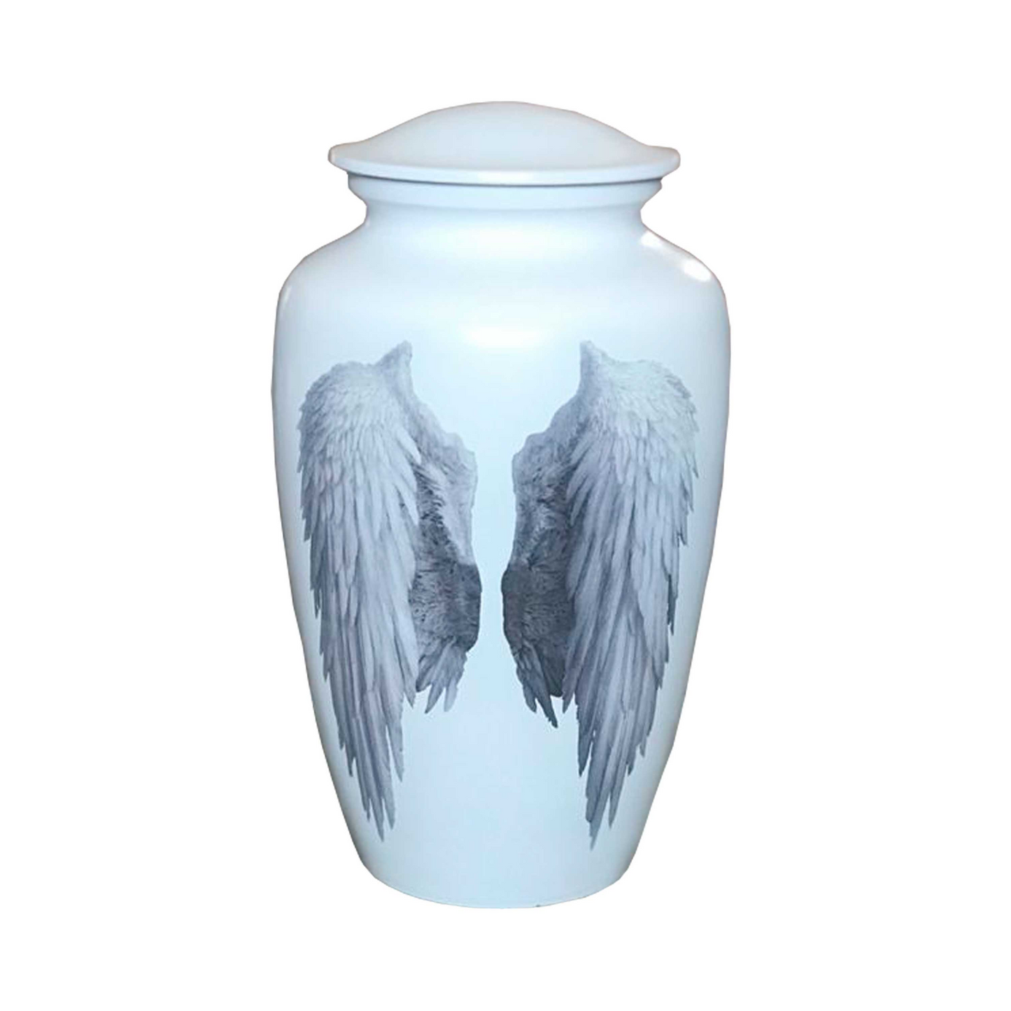 White Wings Printed Cremation Urn for Human Ashes