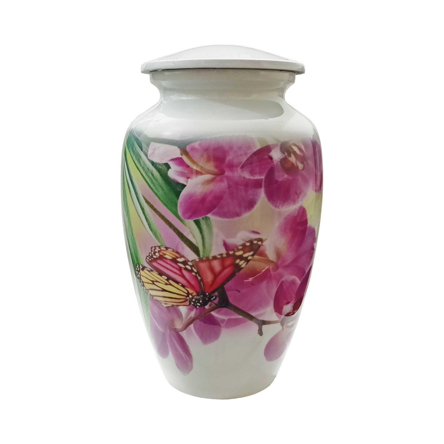 Lavender Floral Printed Cremation Urn for Human Ashes