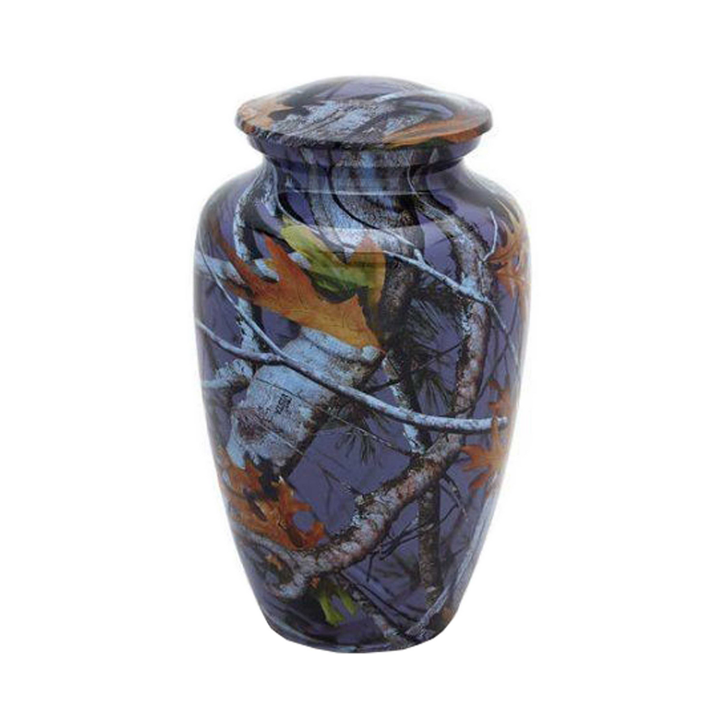 Unreal Branches Blue Printed Cremation Urn for Human Ashes