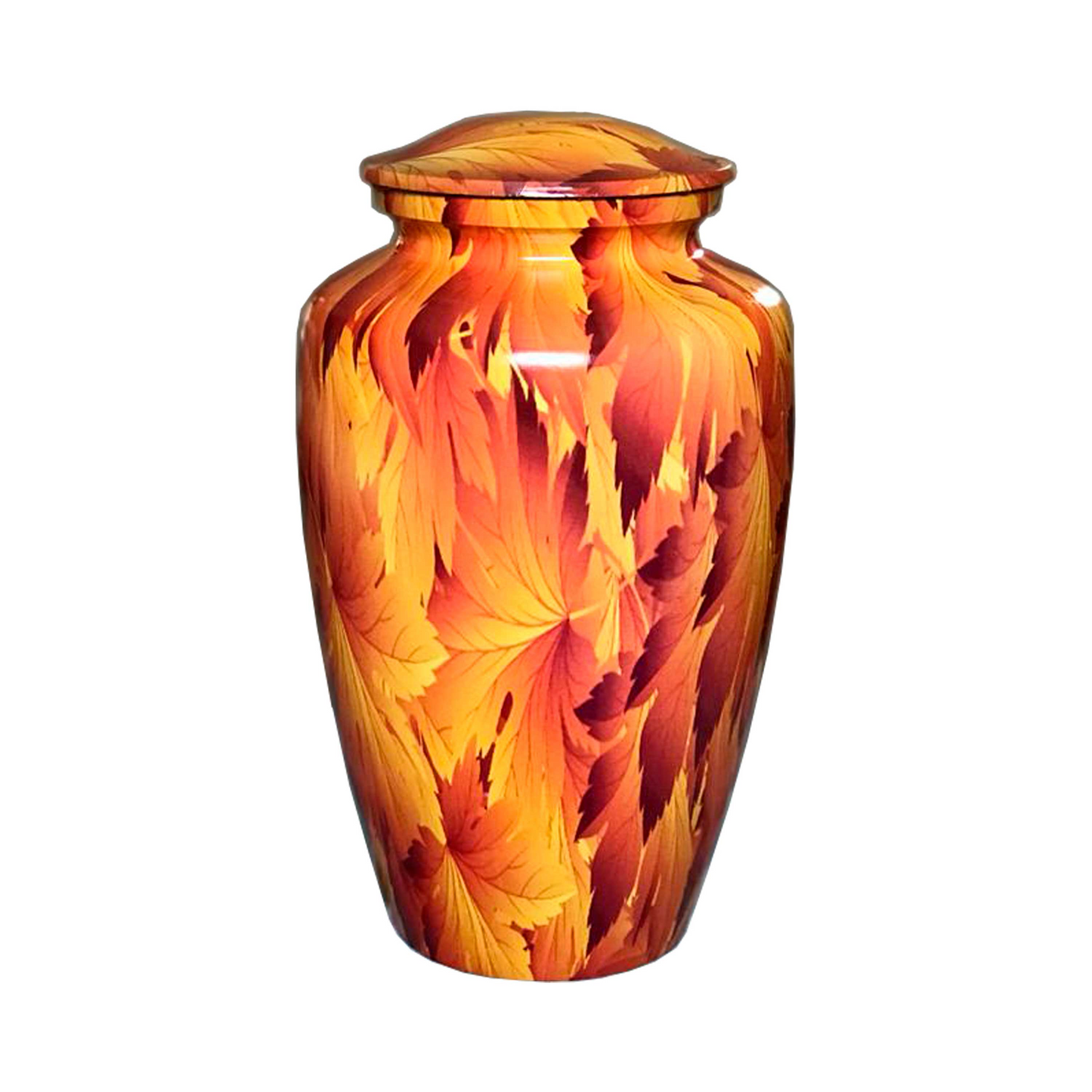 Autumn Orange Printed Cremation Urn for Human Ashes