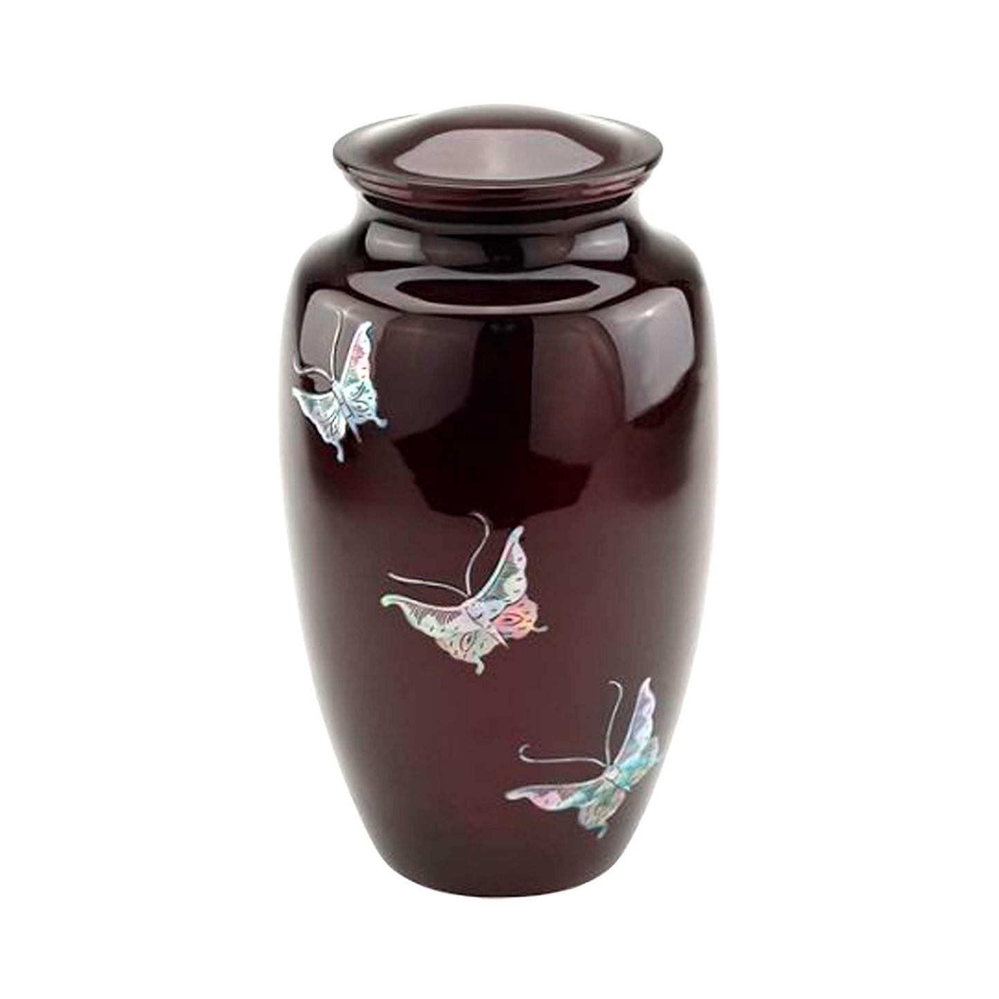 Butterflies Glossy Printed Cremation Urn for Human Ashes