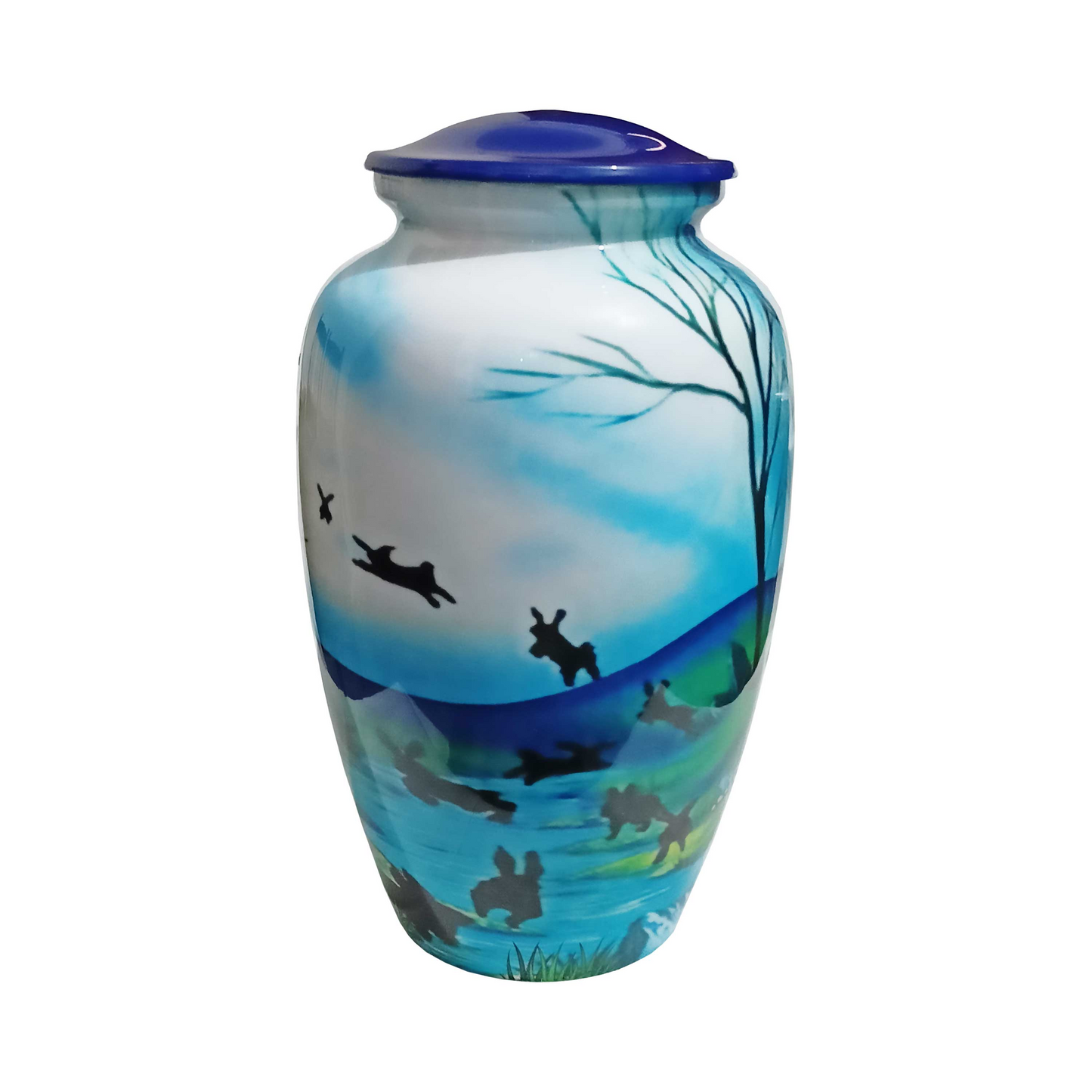 Unreal Rabbit Rows Printed Cremation Urn for Human Ashes