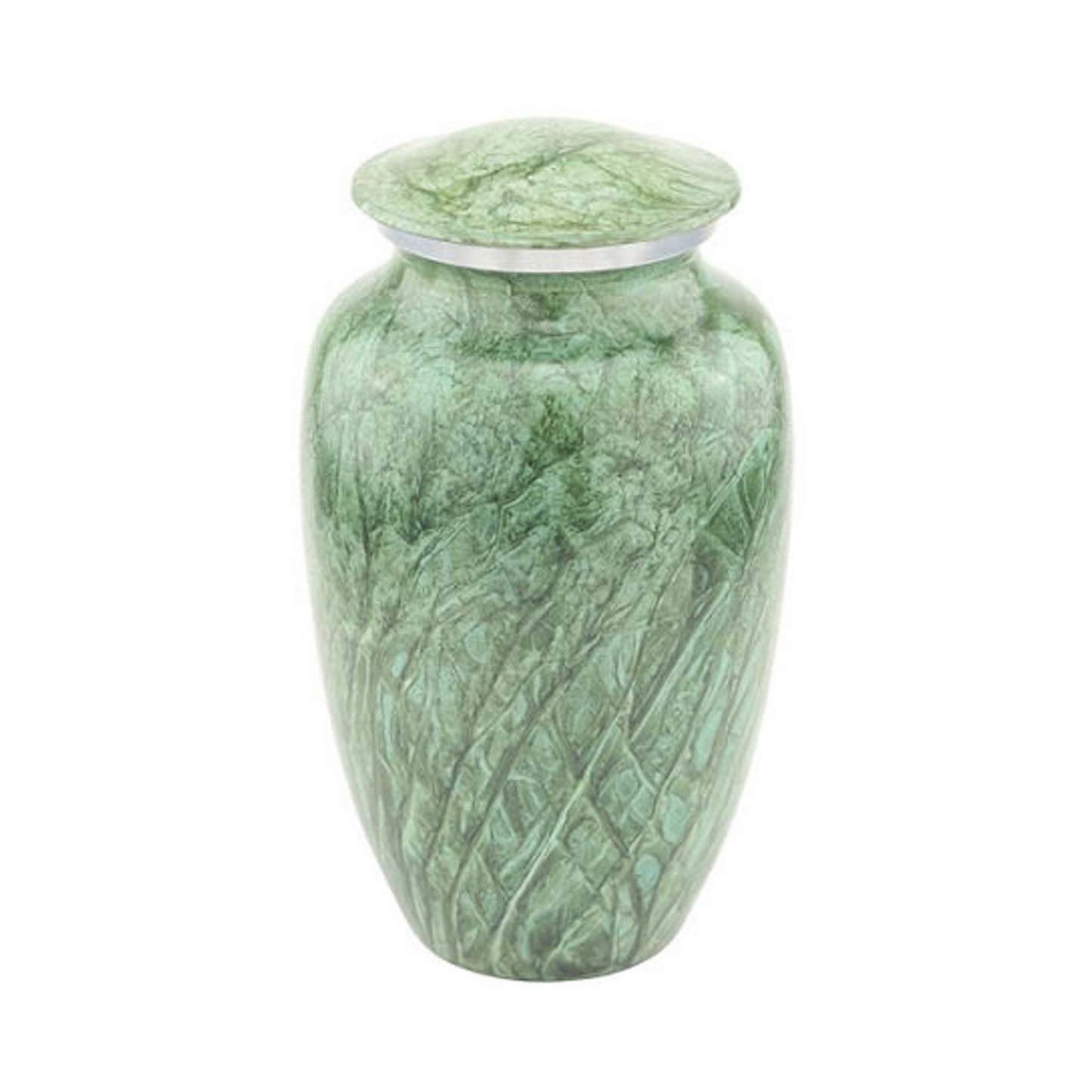 Light Green Marbled Classic Cremation Urn for Human Ashes