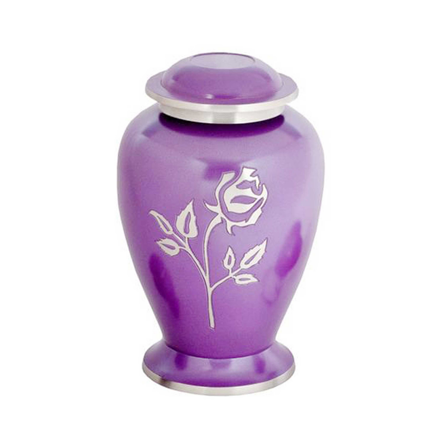 Rose Engraved Purple Dove Cremation Urn for Human Ashes