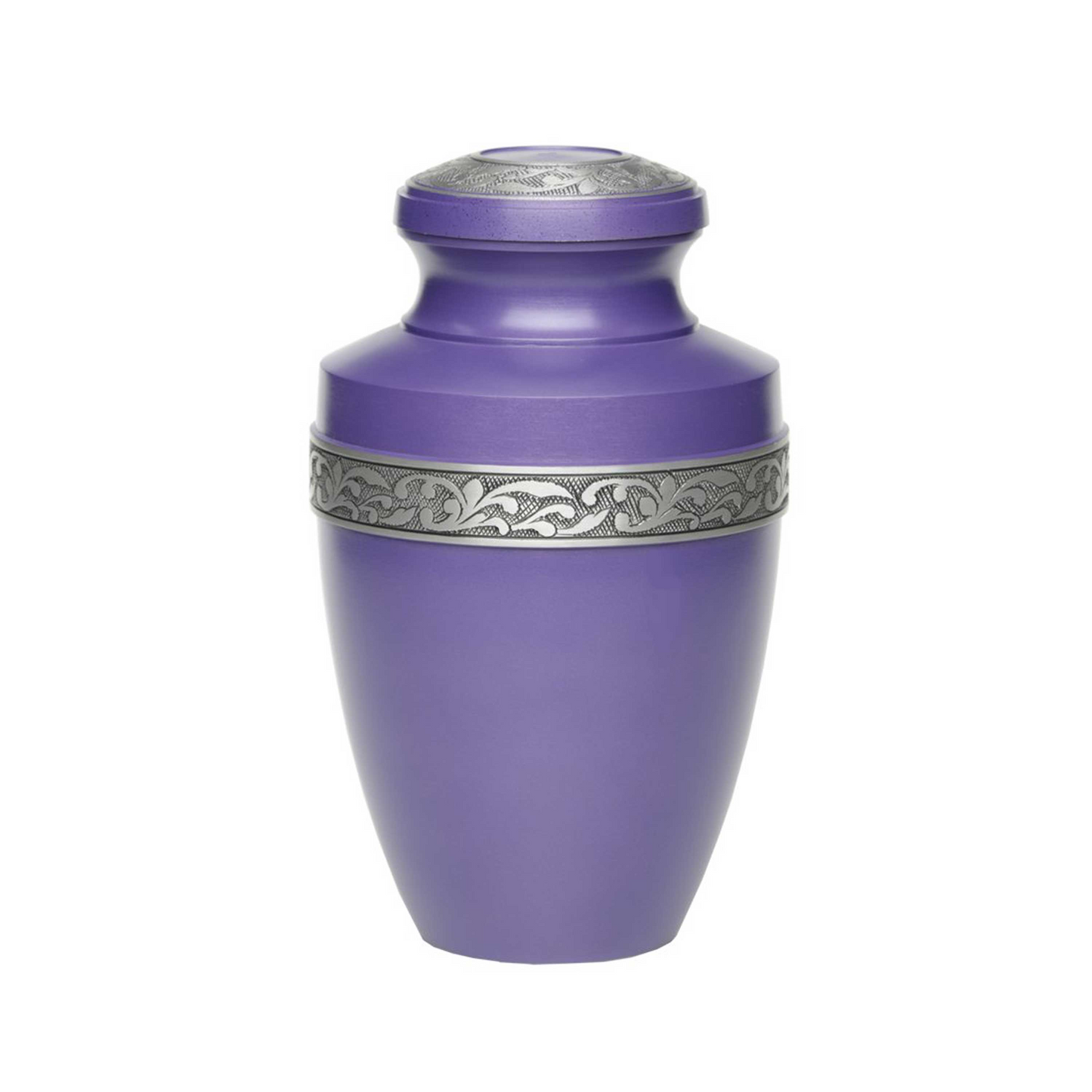 Lavender Purple Engraved Grecian Cremation Urn for Human Ashes