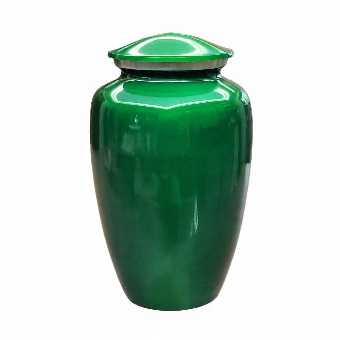Emerald Green Glossy Cremation Urn for Human Ashes