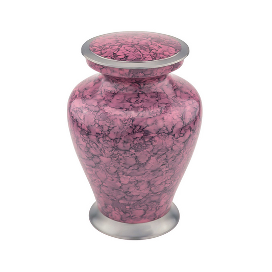 Pink Marbled Aria Cremation Urn for Human Ashes