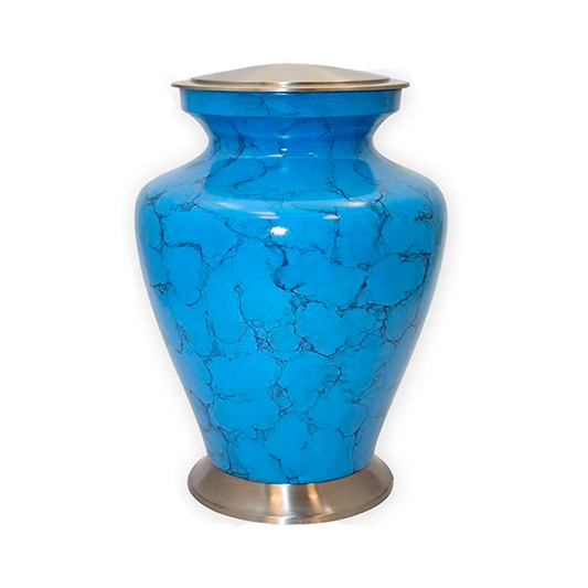 Turquoise Tessellations Aria Cremation Urn for Human Ashes