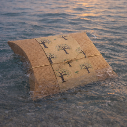 Biodegradable cremation urn beach at sunset