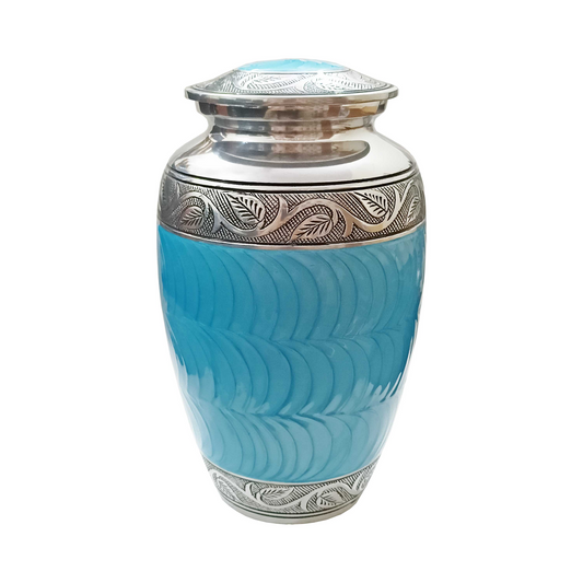 Blue Waves Classic Cremation Urn for Human Ashes