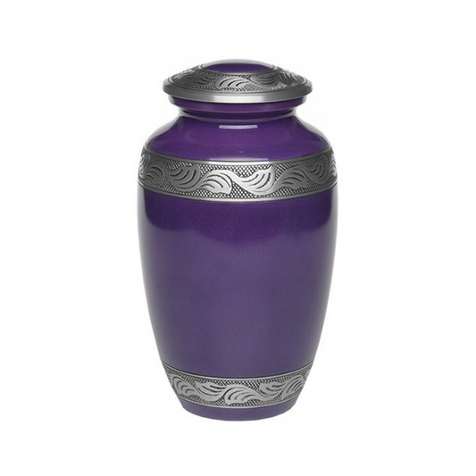 Glossy Purple Cremation Urn for Human Ashes