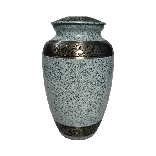 Blue &amp; White Marble Classic Cremation Urn for Human Ashes