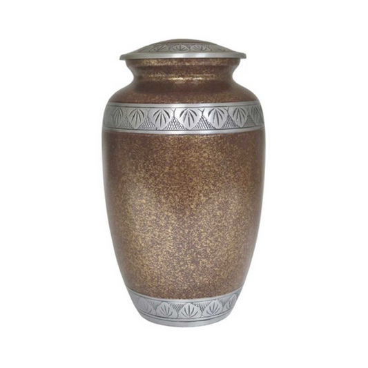 Betel Leaves Vine Engraved Gingerbread Classic  Cremation Urn for Human Ashes