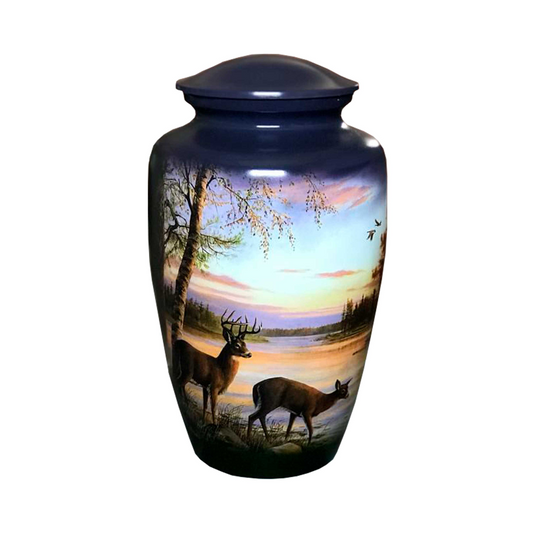 Interior Forest View Printed Cremation Urn for Human Ashes