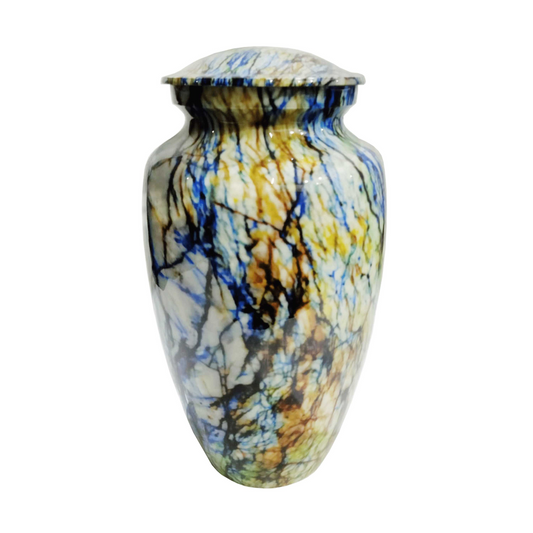 Multicolor Floor Marble Printed Cremation Urn for Human Ashes