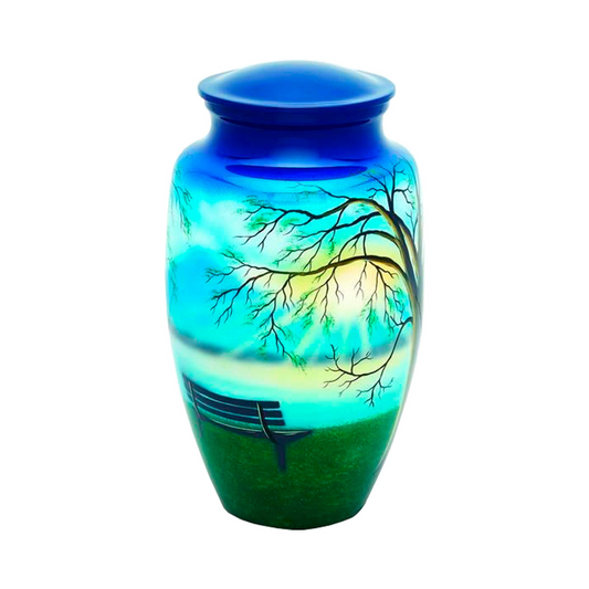 Solitary Bench Printed Cremation Urn for Human Ashes