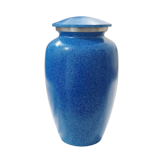 Aquamarine Marble Metal Cremation Urn for Human Ashes