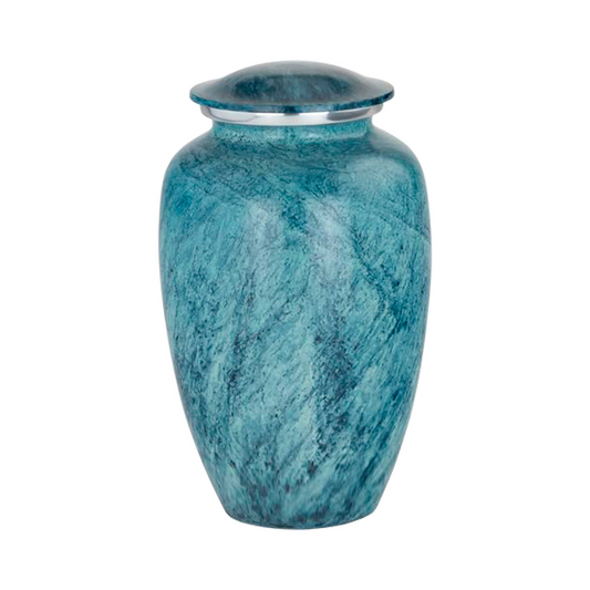 Turquoise Blue Glacier Classic Cremation Urn for Human Ashes