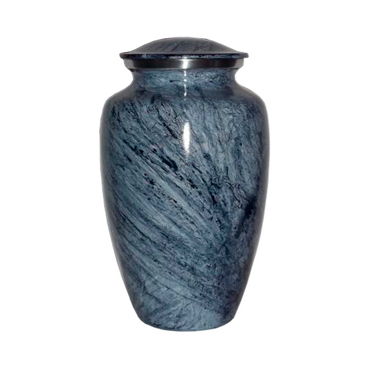 Abstract Blue Marble Cremation Urn for Human Ashes