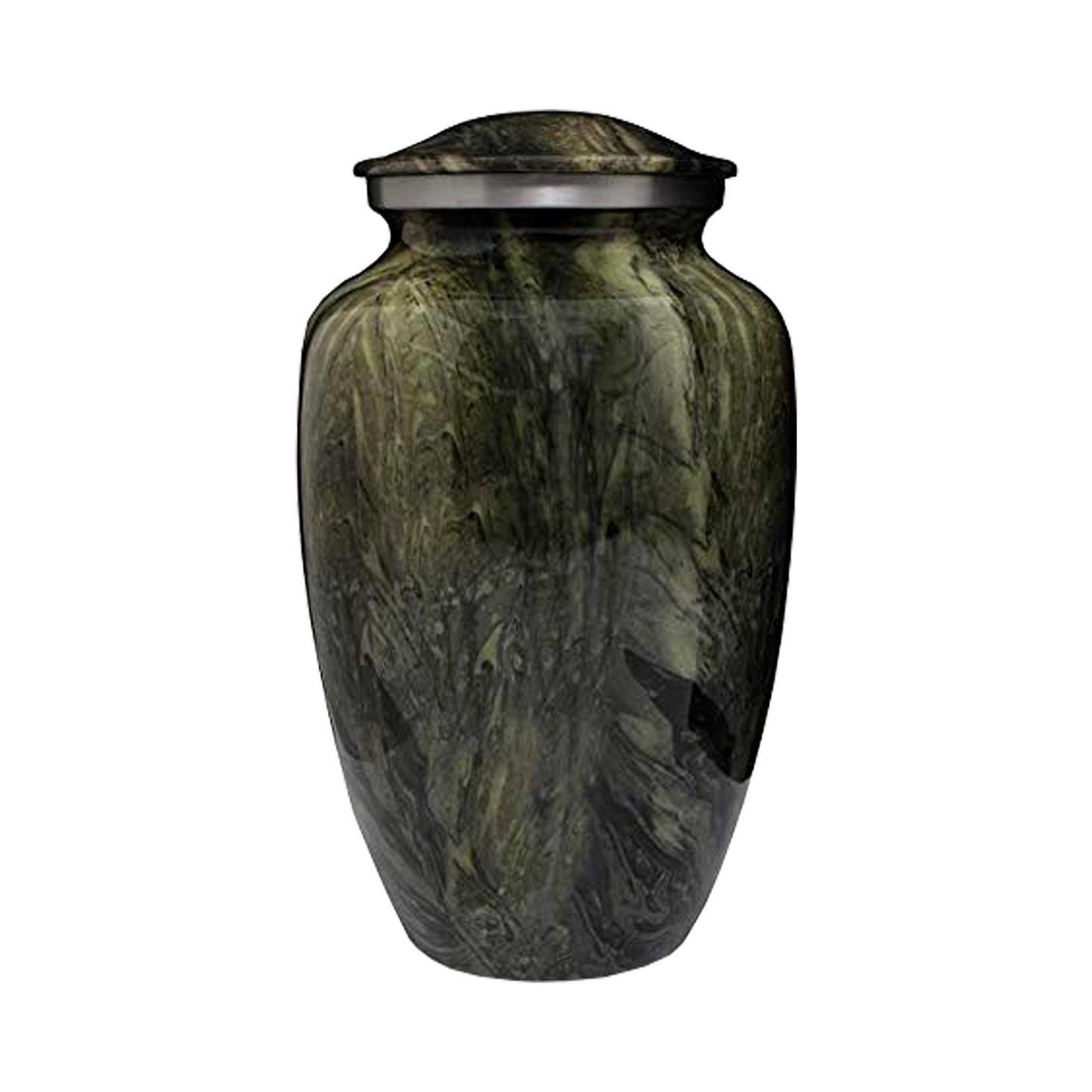 Abstract Green Marble Cremation Urn for Human Ashes
