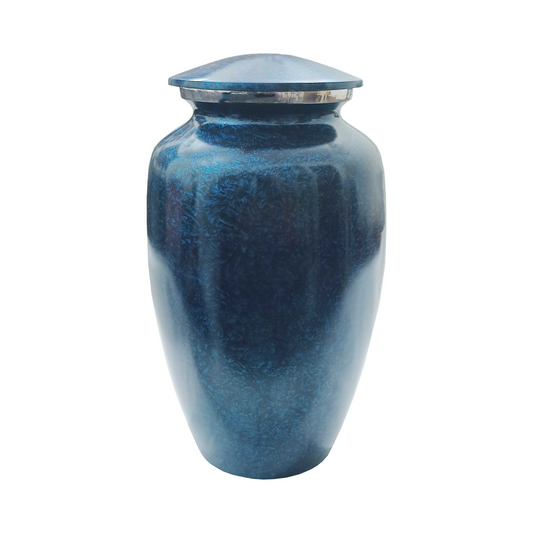 Dumortierite Oilpaint Metal Cremation Urn for Human Ashes