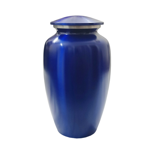 Glossy Ocean Topaz Cremation Urn for Human Ashes