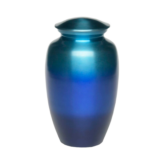 Aqua Three Tone Cremation Urn for Human Ashes