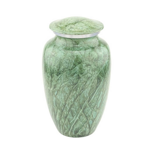 Light Green Marbled Classic Cremation Urn for Human Ashes