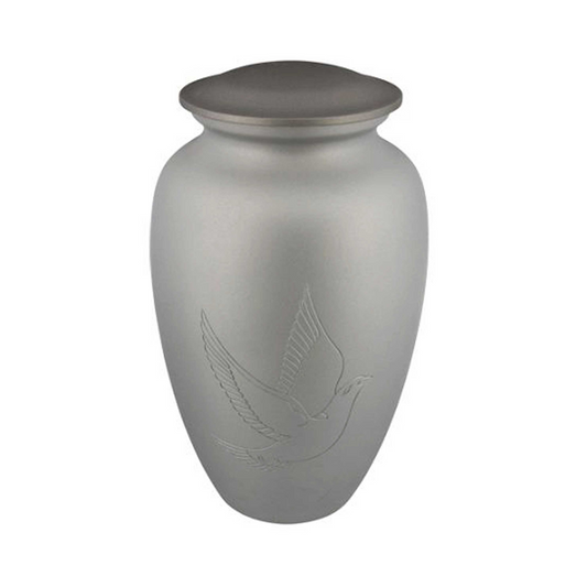 Gray Mett Pegon Engraved Classic Cremation Urn for Human Ashes