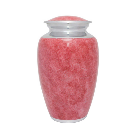 Red Marbled Texture Classic  Cremation Urn for Human Ashes