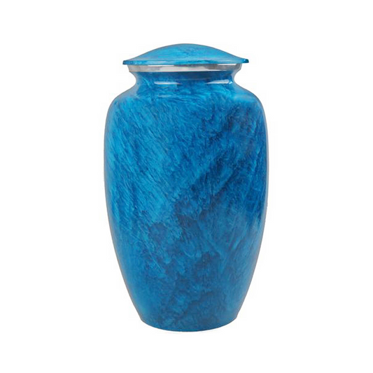 Dark Blue Marbled Classic  Cremation Urn for Human Ashes