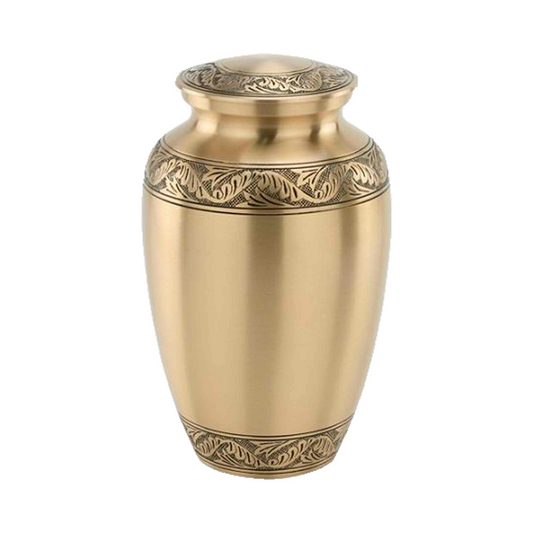 Butterfly Pea Vine Engraved Cremation Urn for Human Ashes