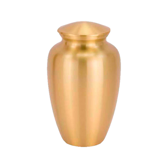 Brass Plain Classic Cremation Urn for Human Ashes
