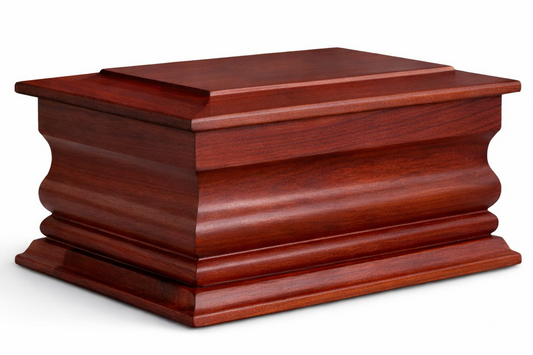 Classic Mahogany Wooden Ash Casket Cremation Urn for Human Ashes