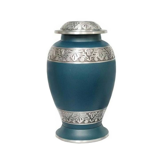 Dove Blue Coral Cremation Urn for Human Ashes