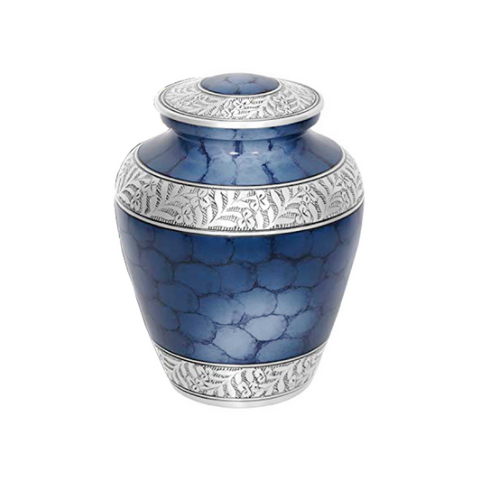 Blue Sponge Cremation Urn for Human Ashes