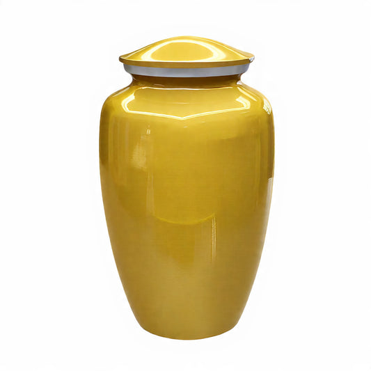 Yellow Cremation Urn for Human Ashes