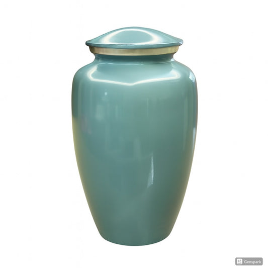 Turquoise Pastel Cremation Urn for Human Ashes