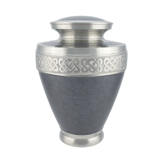 Classic Grey Engraved Cremation Urn for Human Ashes